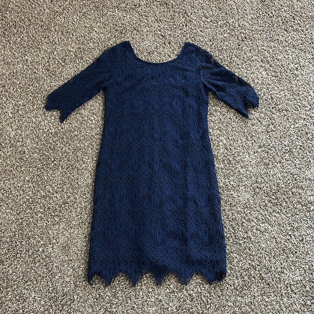 Ezra Navy Lace Dress